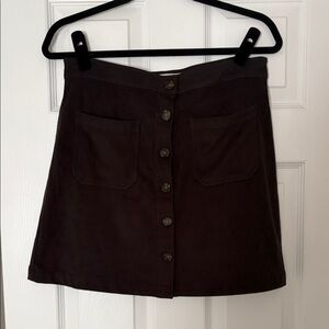 Classic Black Button-Front Skirt